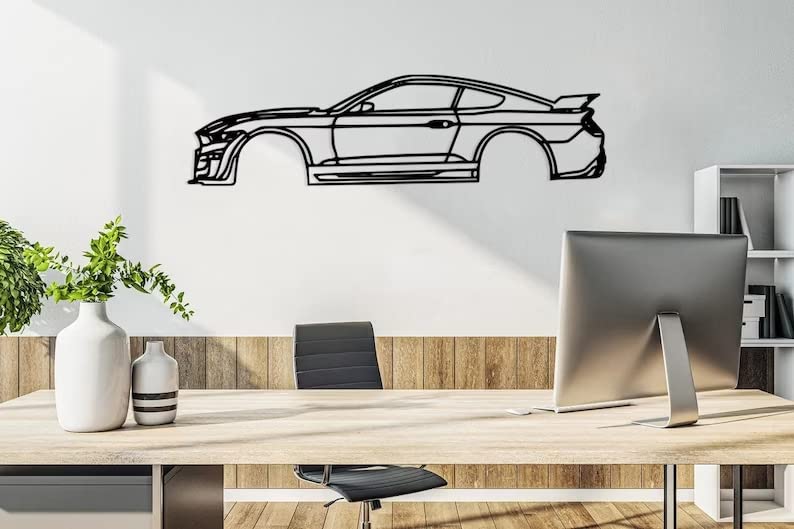 Mustang GT Metal Wall Art - 96x26 cm
