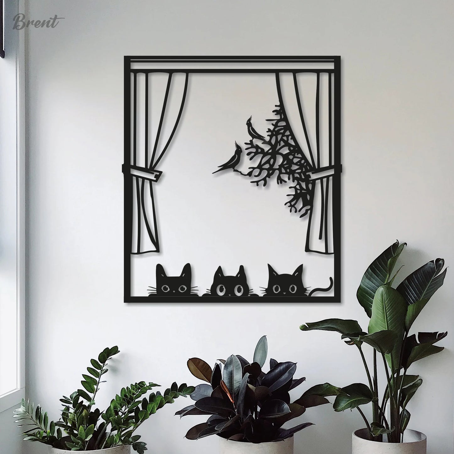 Kitties-Window Metal Art